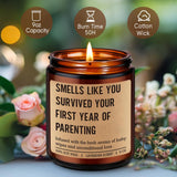 First Year Of Parenting Candle, New Parents Gifts For Couples 2026, Funny 1St Year Parent Survival Gifts, Baby First Birthday Congrats Presents Ideas, Funny Presents For New Mom And Dad
