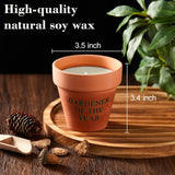 Gardening Candle Gifts For Women 6 Oz 2 In1 Terracotta Pot Gardening Scented Gifts For Valentine'S Day Pine, Star Anise, Cinnamon, Orange Mix Scented Candle For Gardeners Plant Lovers (White)