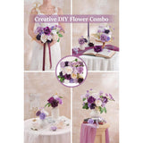 Artificial Flowers Purple & White Flower Combo For Diy Wedding Bouquets Table Centerpieces Arrangements Party Baby Shower Home Decorations