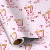 17Th Wrapping Paper Birthday Girl, Hearts And Pink Number 17 Balloons Happy Birthday Design, 17 Years Old, Mini Roll, 17 Inches X 16.4 Feet, Perfect For Girls' Birthday Party Gifts