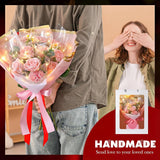 Valentine'S Day Flower Bouquet Kit Rose Bouquet For Gift Artificial Flower Bouquets With Bag For Valentine'S Day Birthday Party Anniversary(Pink)