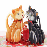 Love Cats Valentines Day 3D Greeting Pop Up Card, Happy Cat Birthday Card, Anniversary, Thinking Of You, Just Because, Congratulations, Mother'S Day - Kitten, Funny, Cute - For Cat Lover, Wife,