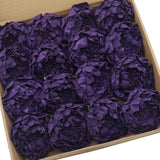 Artificial Flowers 16Pcs 4" Deep Purple Blooming Peonies Fake Roses With Stem For Diy Wedding Bouquets Centerpieces Baby Shower Party Home Decorations
