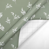 Sage Green Gift Wrapping Paper Rolls Baby Shower Wrapping Paper With Stripe Polka Dot Check Beige Leaves Design For Wedding Anniversaries Birthday - 4 Rolls - 17 In X 120 In(10Ft) Per Roll