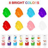 8Pcs Washable Finger Paint, Non-Toxic Finger Paints 8Colors(1.05Fl Oz), Art Supplies Painting Supplies Gifts, Hand Paint Diy Crafts For Children Age 13+ And Adults