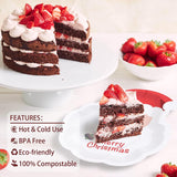 50 Count Christmas Paper Plates Disposable Party Santa Plates For Dessert Dinner Appetizer Salad Cake Cookies Merry Christmas Holiday Dinnerware Party Decoration Supplies