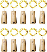 10 Pack Bottle Lights with Cork 12 LED Fairy String Lights Battery Operated Waterproof Warm White LED Cork Lights for Jar Decoration Wedding Party Christmas Bar Decor