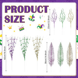 18 Pcs Mardi Gras Glitter Tree Picks Purple Gold Green Centerpiece Table Decor 17.7 Inch Mardi Gras Tree Topper Decor Branches Ornaments Carnival Decoration(Novelty)