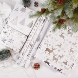 Christmas Wrapping Paper Roll,3 Rolls Silver Christmas Wrapping Paper,Silver Metallic Gift Wrap Paper,Xmas Tree Snowflake Elk Printed Assortment - Mini Roll 17 Inch X 118 Inch