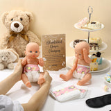 9 Pcs Baby Shower Diaper Changing Game Supplies Including Baby Dolls Blindfold Diapers Wooden Sign Changing Race Game Party Favor (Star,Brown)