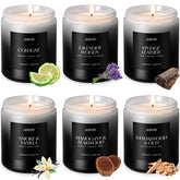 Scented Candles Set - 6 Pack Men Candles For Home Scented, 42 Oz Soy Wax, 300 Hour Long Lasting Candle, Soy Candle Gifts Set For Men, Birthday, Valentine, Christmas, Anniversary Present
