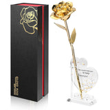 Gold Dipped Rose Real 24K Gold Rose, Genuine One Of A Kind Rose Hand Dipped In 24K Golden Roses Romantic Gifts For Women In Her Birthday Anniversary Valentines Day Mothers Day