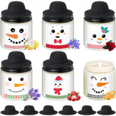 12 Pcs Christmas Candles Bulk Gifts Set For Women Men 3.5Oz Snowman Scented Candles Jar Soy Wax Candle With Mini Snowman Decor Cap For Christmas New Year Winter Decor