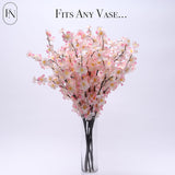 8 Pack Artificial Cherry Blossom Branches - 20 Inch Real Touch Silk Flowers With Bendable Stems For Vase, Wedding, Home Office Decor, Spring Floral, Party & Event Decor (Blush Pink Gradient)