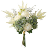 Artificial Flowers Fake Flower Plants Silk Dahlia Flowers Bouquet Plastic Floral Arrangement Rustic Faux Flower For Wedding Bouquet Home Vase Table Party Decor (Dahlia-Green)