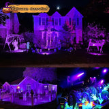 4 Pack 80W LED Black Lights IP66 Outdoor Blacklight Flood Lights with Plug Switch