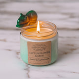 Cactus Flower & Jade Large Scented Soy Candle - Forever Spring Fragrance - Sweet Clean Floral Candle Gift For Women