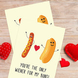 Funny Valentine Jumbo Card, Huge You'Re The Only Wiener For My Buns Jumbo Greeting Cards, Extra Large Valentines Card, Big Valentine Cards For Boyfriend, Girlfriend, Husband, Wife