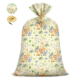 1 Pcs Animal Large Plastic Gift Bags Baby Shower - 56 * 36 Inch Jumbo Gift Bags Animal Design Baby Girls Boys Newborn Parties Forest Yellow