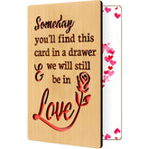 Wood Valentines Day Card For Husband Wife, Happy Anniversary Card Gifts For Him Her, Wooden Valentine Greeting Cards For Boyfriend Girlfriend, Romantic Valentines Day Cards For Men Women