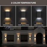 2 Pack Solar Wall Lights Outdoor IP67 Waterproof Up and Down Dusk to Dawn Porch Lights