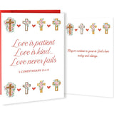 Religious Valentines Day Card,Christian Cross Valentines Day Gift For Women Men,Greeting Card For Baptism, Prayer, Christening