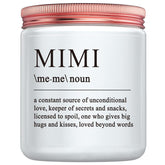 Mimi Gifts- Funny Mimi Birthday Gift, Mother’S Day Gifts For Mimi Grandma Grandmother, Mimi Definition Candle