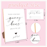 Guess How Many Gummy Bears, Bridal Shower Games, Baby Shower Games, Gender Reveal Decorations, Birthday Party Decorations,1 Wooden Play Sign With Stand And 50 Guess Cards Set