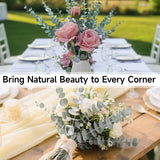 24Pcs Artificial Eucalyptus Stems, Fake Greenery Leaves For Floral Arrangements, Home Office, Wedding Centerpiece, Christmas Party Decor