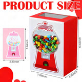Valentine'S Day Gumball Box Set 3D Candy Mailbox Box With 30 Cards Diy Candy Vending Machine For Kids Girls Boys Classroom Valentines Gifts Exchange Greeting For School Classroom Party Favor