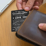 Granddaughter Inspirational Birthday Graduation Gifts - Never Forget That I Love You Engraved Wallet Card, Grandaughter Chirstmas, Mothers Day Gifts Card From Grandparents
