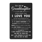 Granddaughter Inspirational Birthday Graduation Gifts - Never Forget That I Love You Engraved Wallet Card, Grandaughter Chirstmas, Mothers Day Gifts Card From Grandparents