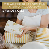 Beautiful Gift Wrapping Paper Rolls For All Occasions - Set Of 3 Quality Rolls For Wedding, Birthday, Baby Shower & Christmas - Add A Touch Of Magic To Every Gift You Wrap - 17 X 120 In
