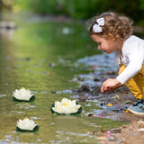 Lotus Floating Flower Aquarium Lily Pad 6Pcs Artificial Lotus With Water Lily Pad Floating Fake Pond Ornanment For Garden Pond Pool Decoration White