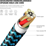 3 Pack Apple MFi Certified iPhone Charger Cable 6FT Nylon Braided USB Lightning Fast Charging Cord for iPhone 14 13 12 11 iPad