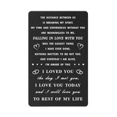 Long Distance Relationship Gifts, Romantic Love Plaque With Quote, Miss You Cards, I Will Love You For The Rest Of My Life Gifts For Him Her
