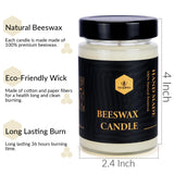 4 Pcs Beeswax Jar Candles Emergency Candles Natural Beeswax Candles Unscented 1 Day Candle, Organic, Smokeless - White