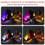 Musical Birthday Card, 3D Pop-Up Flowers & Champagne Birthday Cards With Colorful Lights, Blow-Out Candles Birthday Card For Girls, Women, Wife, Moms, Sisters, Grandmothers