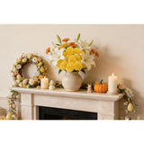 20Pcs Fake Chrysanthemum Artificial Flowers Faux Silk Mums With Stem Balls Flowers For Vase Fillers Easter Home Table Floral Arrangements Wedding Party Diy Decoration(Yellow)