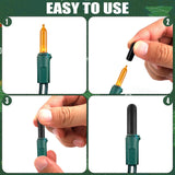 200Pcs No Glow Caps For String Lights, 5 X 20 Mm String Light Caps Reusable Christmas Lights Blackout Caps Led Glow Plug