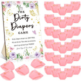 51 Pcs Dirty Diaper Baby Shower Games Butterfly Baby Shower Game Funny Wooden Sign 50 Pcs Mini Cute Felt Diaper For Gender Reveal Party Decoration