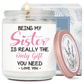 Funny Scented Candle Gifts For Sister From Sisters Brother, Being My Sister Is The Only Gift You Need, Best Friend Candles Gift For Her, Birthday Christmas Candles For Women-29