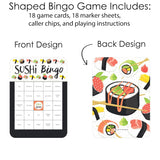 Big Dot of Happiness Let’s Roll - Sushi - Bingo Cards and Markers - Japanese Party Bingo Game - Set of 18