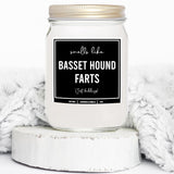 You Nique Designs Gifts For Basset Hound Lovers Dog Fart Candle 8Oz - Basset Hound Presents For Men, Women - Basset Hound Decorations, Gifts Funny Décor (Lavender & Vanilla)