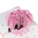 Couple Peach Blossoms Pop Up, Paper Flower Bouquet Greeting Card With Blank Note Card & Envelope, Gift For Celebrate Love, Birthday, Anniversary, Valentine'S Day, Wedding, Engagement, Bridal Shower