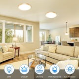 2 Pack 12 Inch Gold LED Ceiling Lights 24W Adjustable Flush Mount Fixtures