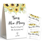 Sunflower Shower Game,How Many,Baby Shower Games,Wedding Shower Games,Baby Shower Decorations Gender Neutral,Bridal Shower Decoration,Birthday Party Game,50 Cards & 1 Sign -5