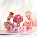Valentines Pop-Up Love Tree Card, 3D Pop-Up Greeting Cards, For Valentine'S Day, Mothers Day, Fathers Day, Birthday, Anniversary, Graduation, Wedding, Size 7.87’‘ X 5.9’‘