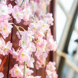 2 Pack /70Inch/5.9Ft Artificial Cherry Blossom For Hanging Vines Silk Flower Garland For Wedding Party Pink Wall Decor Japanese Decoration Light Pink (Smaill Size)