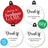 Big Dot of Happiness Drink If Game - Red and Gold Friendsmas - Friends Christmas Party Game - 24 Count